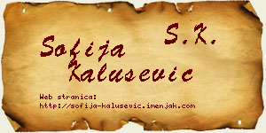 Sofija Kalušević vizit kartica